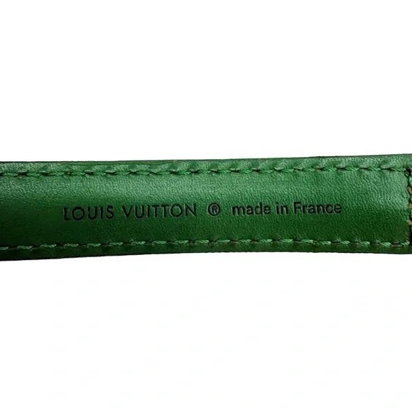 W LOUIS VUITTON Adjustable Borneo Green Leather Strap with Gold Hardware - Picture 6 of 11
